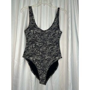 TopShop Black Printed Tank Bodysuit Size 10